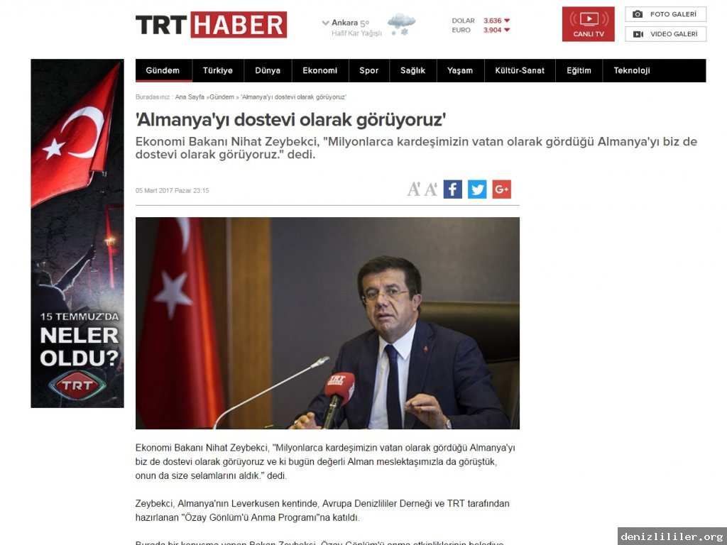 TRT Haber: Özay Gönlüm Anma Günü
